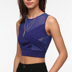 Sparkle & Fade Sheer Illusion Cropped Top